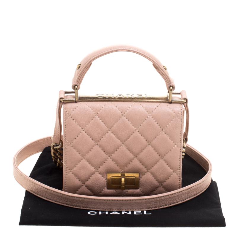 Brown Chanel Pink Quilted Leather Small Rita Flap Shoulder Bag