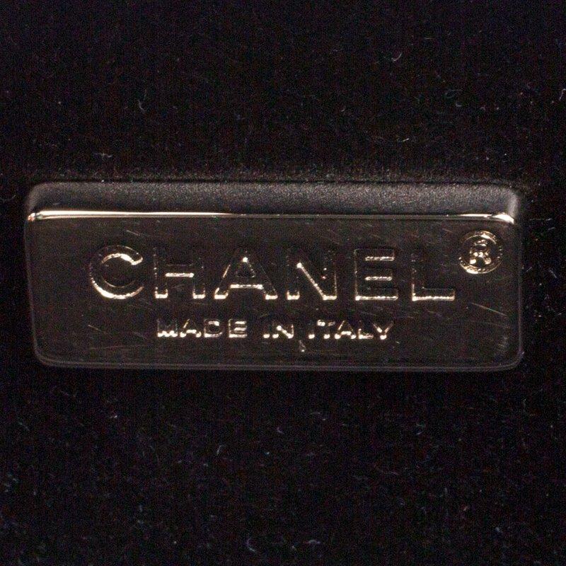 Chanel Black Glitter Leather Crystal Jewel Charm Kiss Lock Minaudière Clutch 5