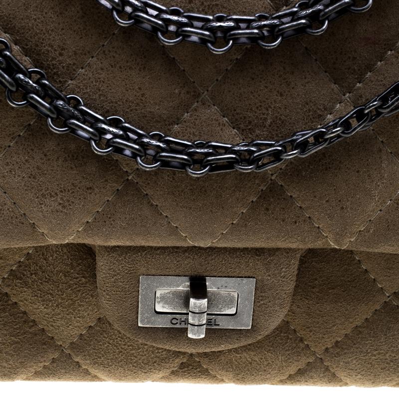 Chanel Beige Quilted Glazed Suede Reissue 2.55 Classic 226 Flap Bag 4