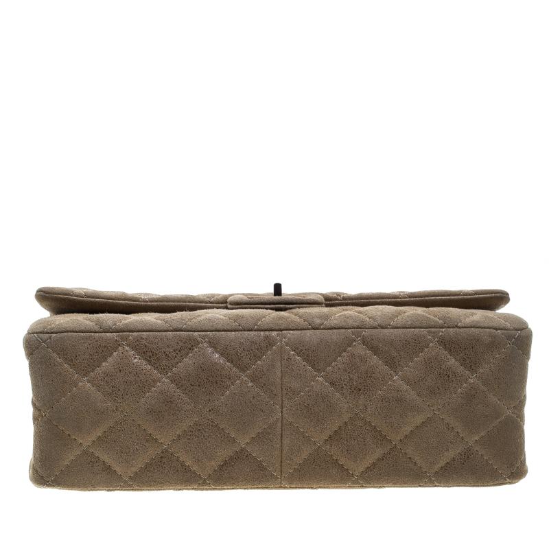 Chanel Beige Quilted Glazed Suede Reissue 2.55 Classic 226 Flap Bag 5