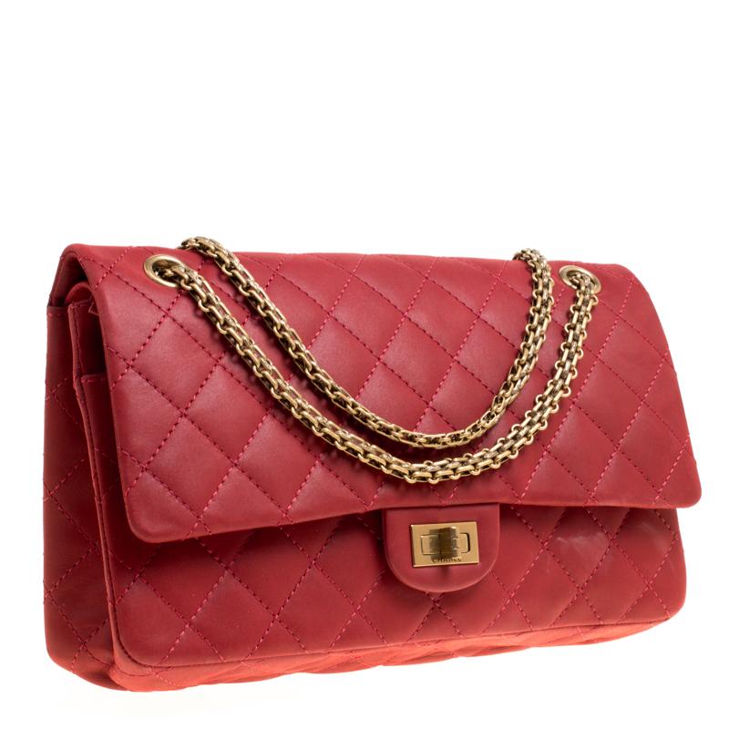 Women's Chanel Red Quilted Leather Reissue 2.55 Classic 226 Flap Bag