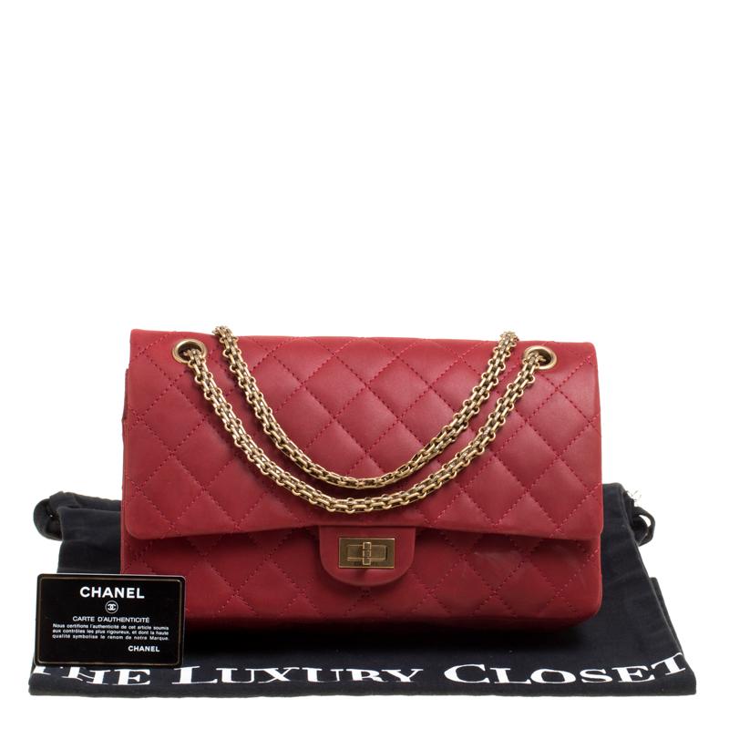 Chanel Red Quilted Leather Reissue 2.55 Classic 226 Flap Bag 7