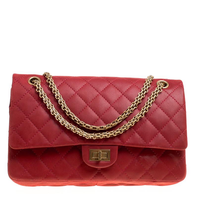Chanel Red Quilted Leather Reissue 2.55 Classic 226 Flap Bag