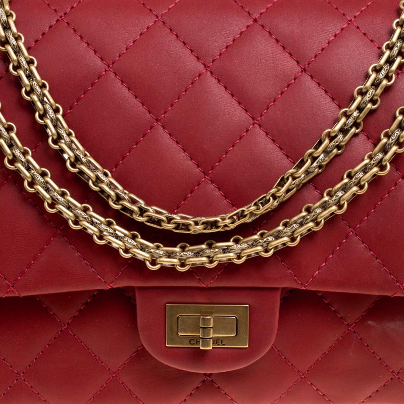 Chanel Red Quilted Leather Reissue 2.55 Classic 226 Flap Bag 6