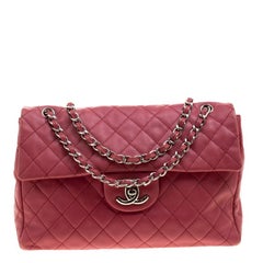 Chanel Red Quilted Leather Maxi Jumbo XL Classic Flap Bag