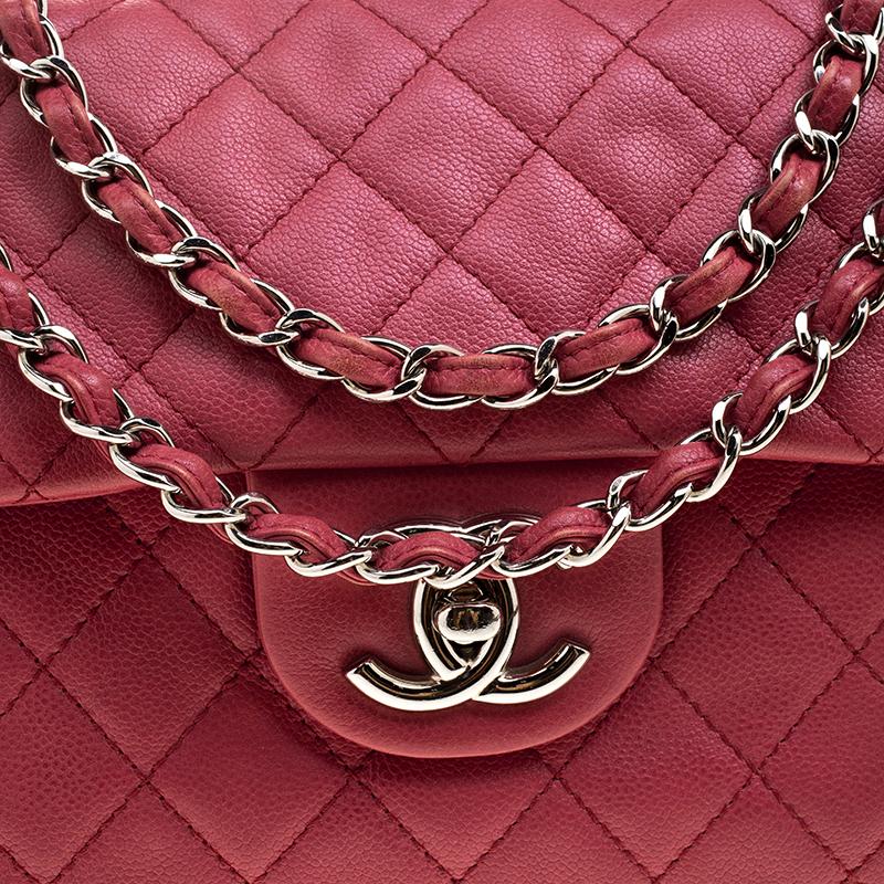 Chanel Red Quilted Leather Maxi Jumbo XL Classic Flap Bag 4