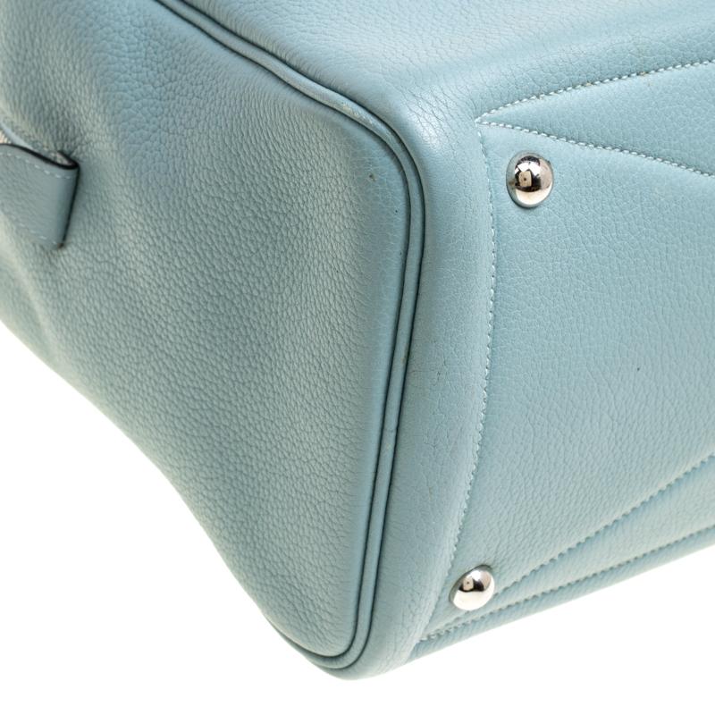 Hermes Ciel Togo Leather Palladium Hardware Victoria II Fourre Tout 35 3