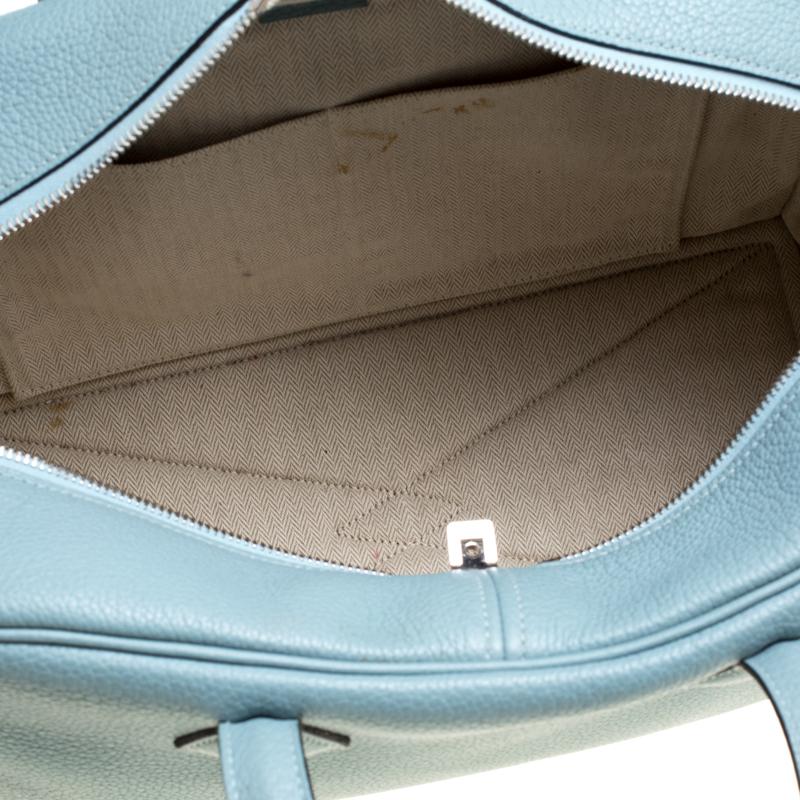 Hermes Ciel Togo Leather Palladium Hardware Victoria II Fourre Tout 35 4