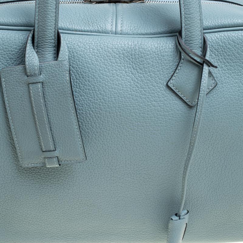 Hermes Ciel Togo Leather Palladium Hardware Victoria II Fourre Tout 35 7