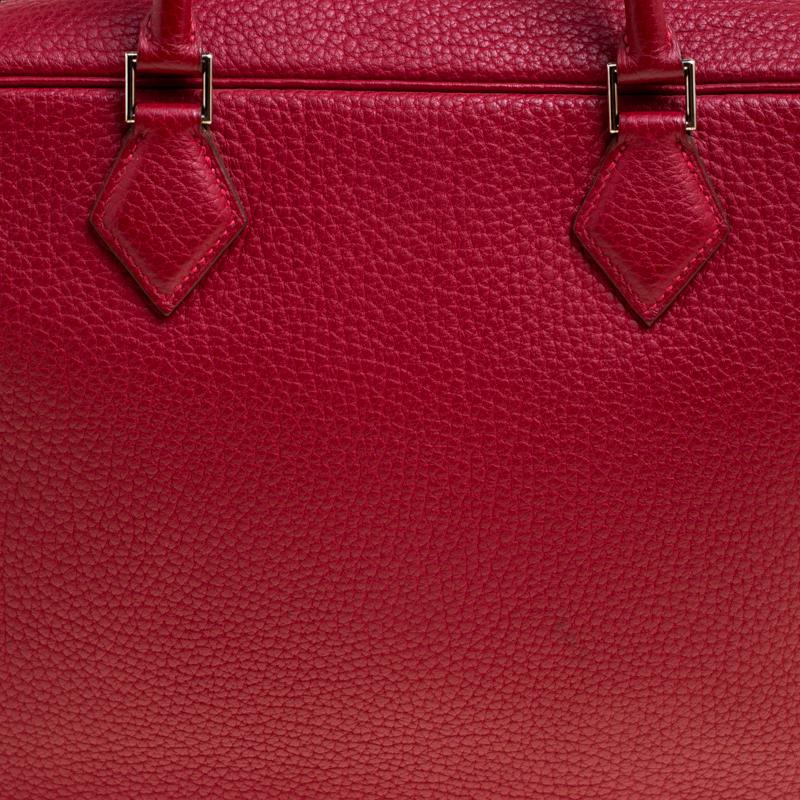 Hermes Rouge Vif Clemence Leather Plume 32cm Bag 1