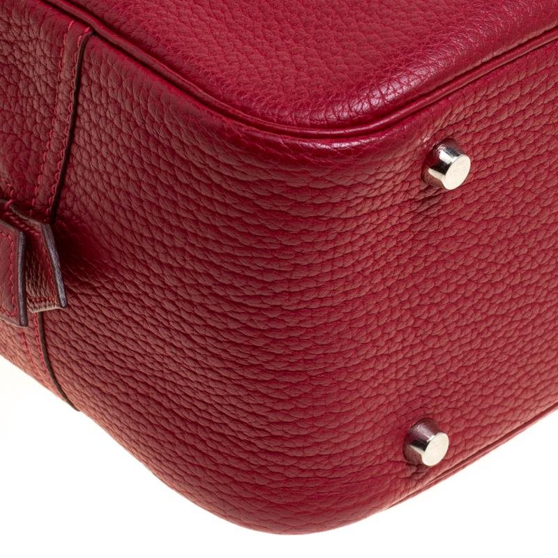 Hermes Rouge Vif Clemence Leather Plume 32cm Bag 4