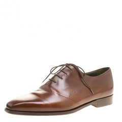 Berluti Brown Leather Lace Up Oxfords Size 43