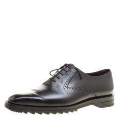 Berluti Black Leather Lace Up Oxfords Size 42.5