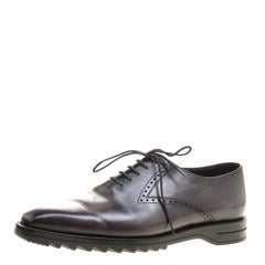 Berluti Two Tone Grey Leahter Lace Up Oxfords Size 42.5