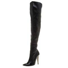 Giuseppe Zanotti Black Leather Knee High Boots Size 38