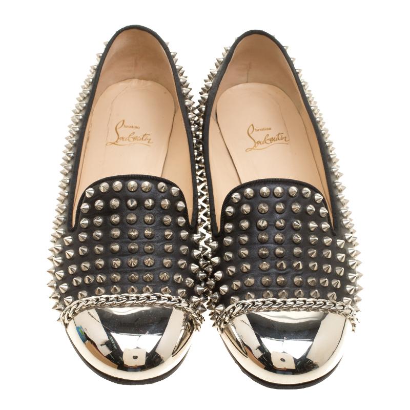 These Christian Louboutin slippers are well-made and oh, so gorgeous! They are covered in spikes, detailed with metal cap toes and lined with leather to provide soft comfort to your feet. They are easy to slip on and they are surely going to add