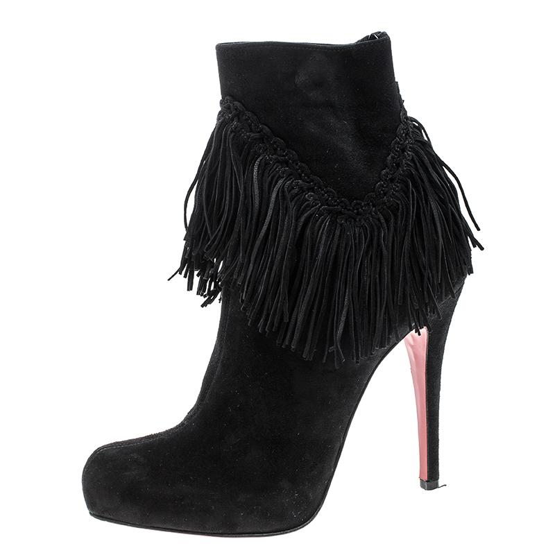 Christian Louboutin Black Suede Rom 