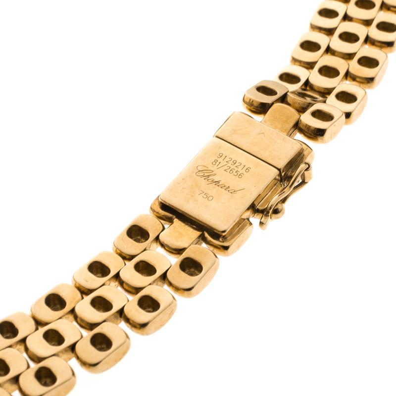 Contemporary Chopard Vintage Happy Diamond 18k Yellow Gold Choker Necklace