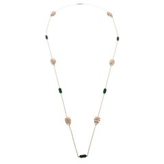 Bvlgari Serpenti Malachite Inlay 18k Rose Gold Sautoir Long Necklace