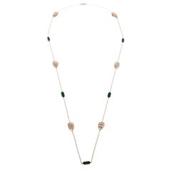 Bvlgari Serpenti Malachite Inlay 18k Rose Gold Sautoir Long Necklace