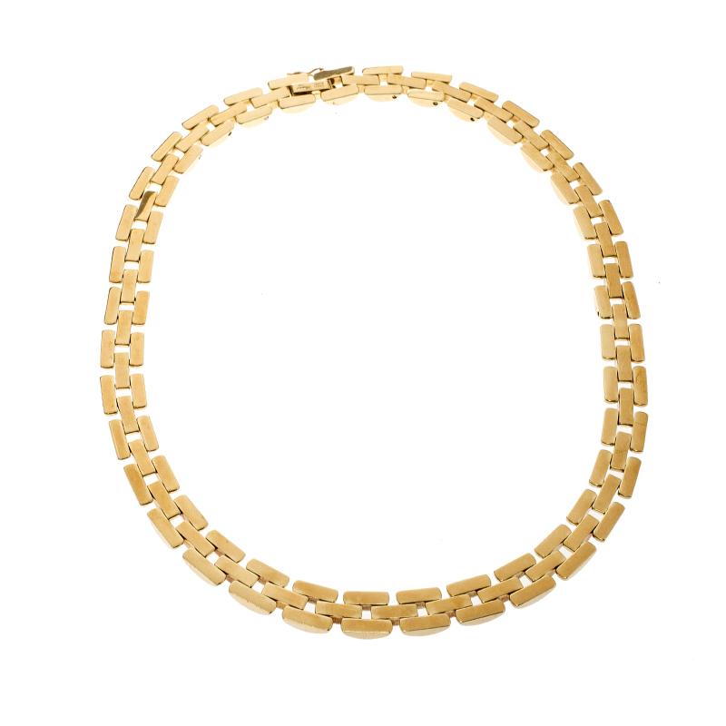 Chopard La Strada Diamond 18K Yellow Gold Chain Link Necklace In Good Condition In Dubai, Al Qouz 2