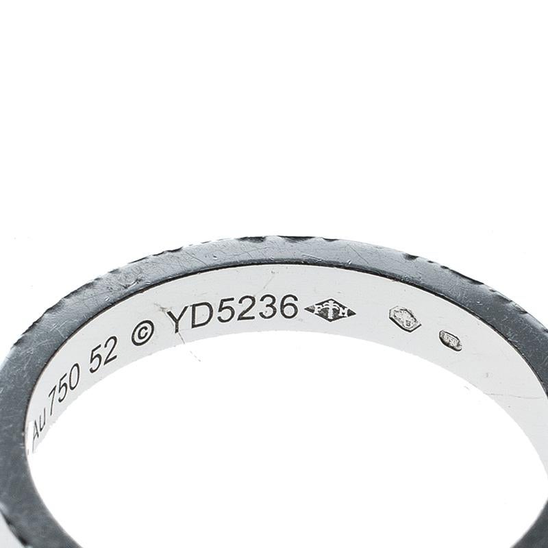 Cartier Love Diamond Ceramic 18k White Gold 3 Band Ring Set Size 52 In Good Condition In Dubai, Al Qouz 2