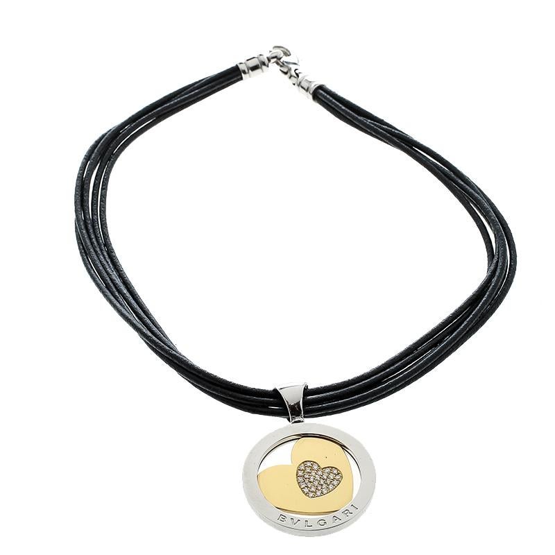 For the woman who loves fine jewellery, Bvlgari brings her this stunning Tondo heart necklace that has a circular steel pendant with an 18k Yellow Gold heart within it. The piece has a rather modern style with brilliant cut diamonds arranged in a