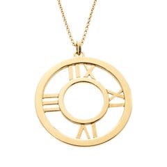 Tiffany & Co. Atlas 18k Yellow Gold Round Pendant Necklace