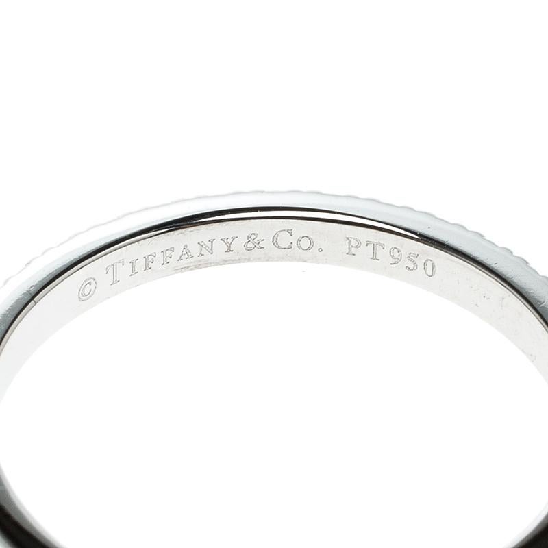 Tiffany & Co. Soleste Diamond Platinum Half Eternity Wedding Band Ring Size 54 2