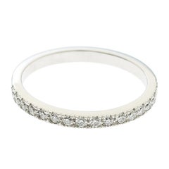 Tiffany & Co. Soleste Diamond Platinum Half Eternity Wedding Band Ring Size 54