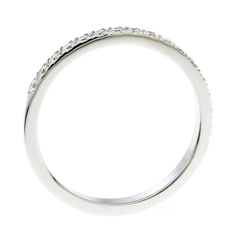 Women's Tiffany & Co. Soleste Diamond Platinum Half Eternity Wedding Band Ring Size 54