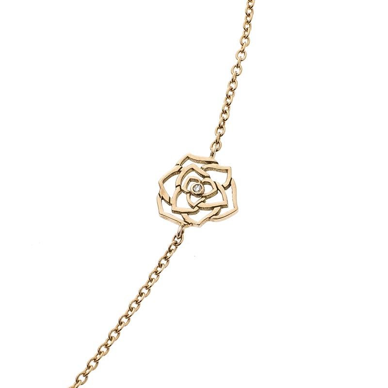 Piaget Rose Diamond 18k Rose Gold Necklace In Good Condition In Dubai, Al Qouz 2