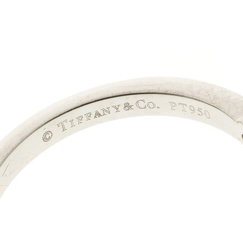 Tiffany & Co. 0.39 ct Princess Cut Diamond Solitaire Platinum Ring Size 52.5 3