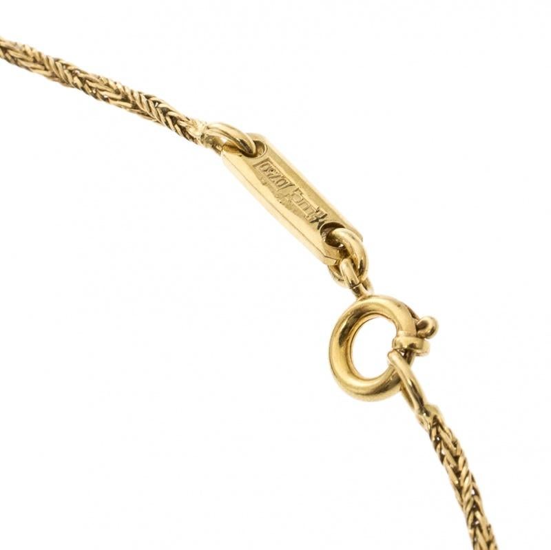 Chopard Vintage Multi Gem Pendant 18k Yellow Gold Rope Chain Necklace 1