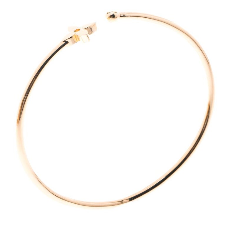 Louis Vuitton Idylle Blossom Diamond 18k Rose Gold Twist Bracelet 16cm For Sale at 1stdibs