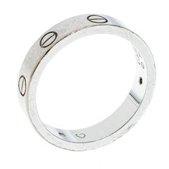 Cartier Love Diamond 18k White Gold Wedding Band Ring Size 52