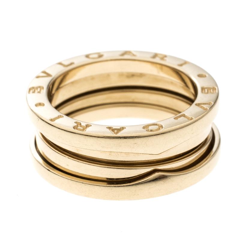 Bvlgari B.Zero 1 18k Yellow Gold 3 Band Ring Size 51 1