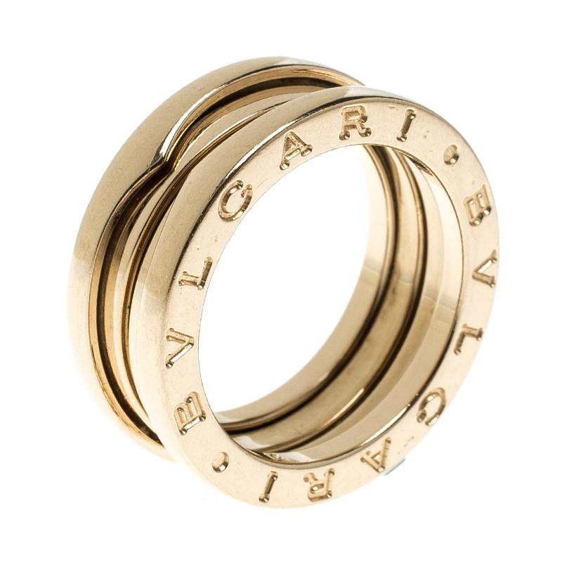 Bvlgari B.Zero 1 18k Yellow Gold 3 Band Ring Size 51