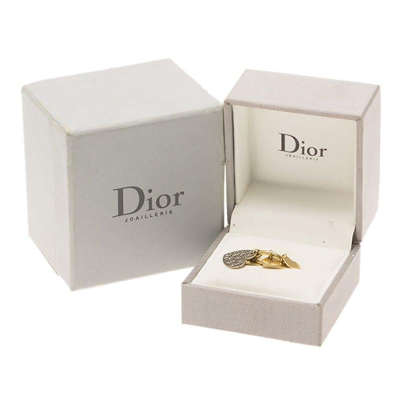 Dior Hearts Charms Diamonds & Yellow Gold Ring Size 51 1