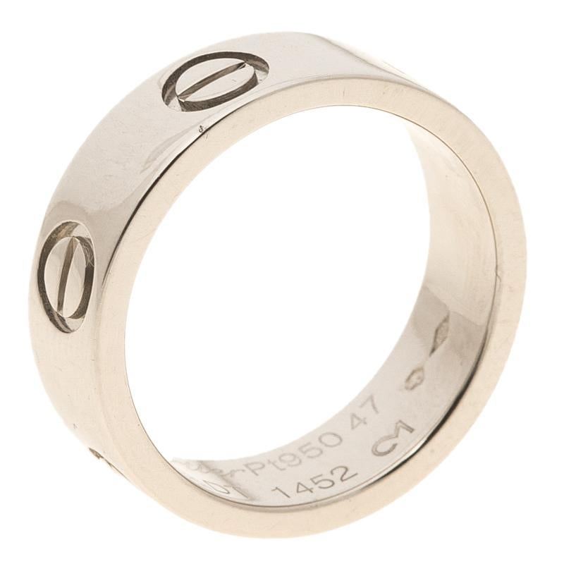 Cartier Love Collection - Platinum Band Ring Size EU 47 - US 4