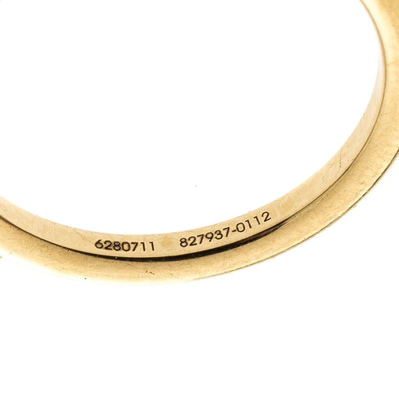 Chopard Chopardissimo 18k Yellow Gold Heart Charm Ring Size 56 In Good Condition In Dubai, Al Qouz 2
