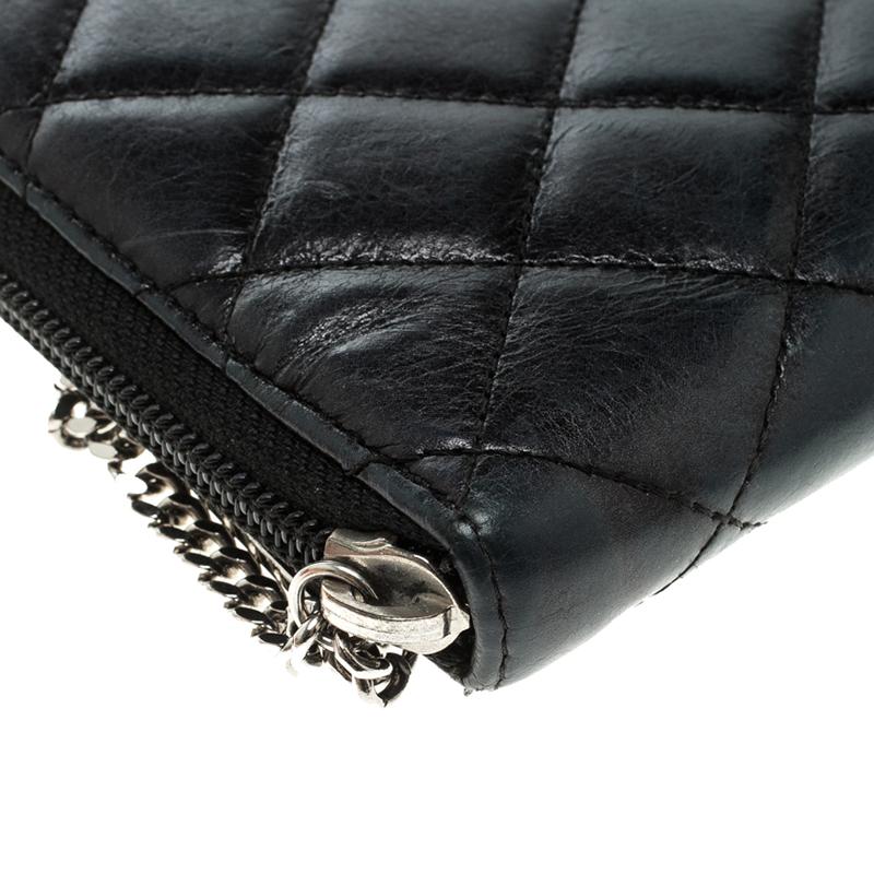 Chanel Black Quilted Leather CC Cambon Long Wallet 3