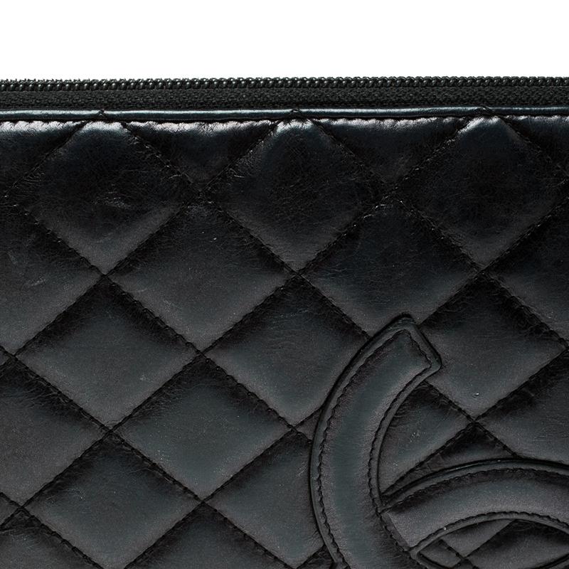 Chanel Black Quilted Leather CC Cambon Long Wallet 4