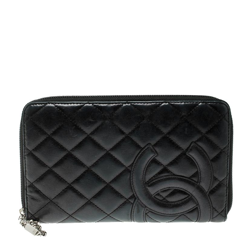 Chanel Black Quilted Leather CC Cambon Long Wallet