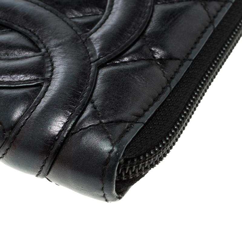 Chanel Black Quilted Leather CC Cambon Long Wallet 5