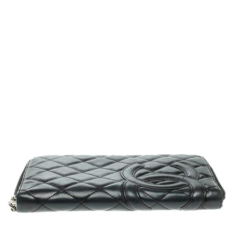 Chanel Black Quilted Leather CC Cambon Long Wallet 6