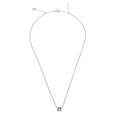 Cartier Aquamarine 18k White Gold Tank Pendant Chain Necklace
