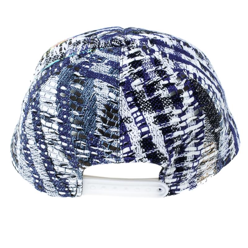 Flaunt your game with this uber and chic baseball cap from the house of Chanel. Designed functionally as well as aesthetically from multicolored texture embellished fabric, this cap is very comfortable to wear while playing the sport. Look and feel