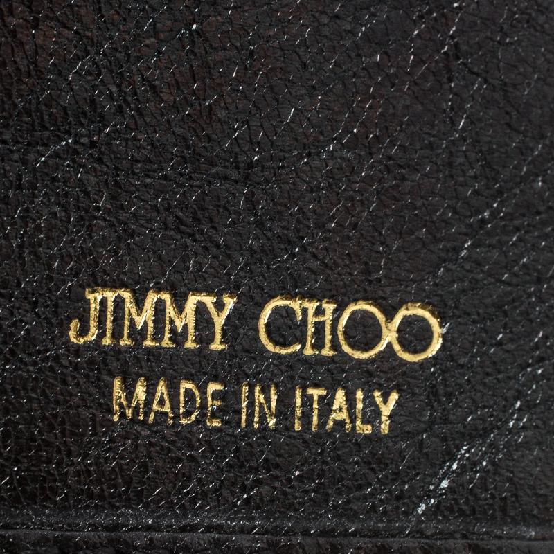 Jimmy Choo Black Laser Cut Leather Uma Wallet 4