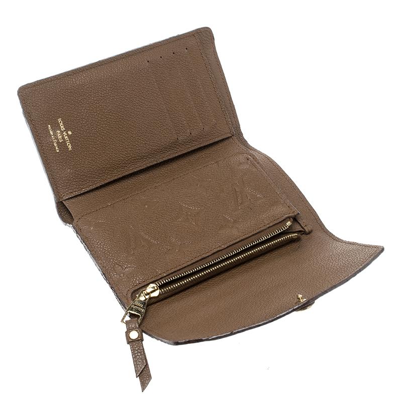 Black Louis Vuitton Bronze Monogram Empreinte Leather Compact Curieuse Wallet